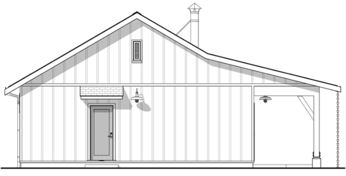 Left Elevation for House Plan #592760